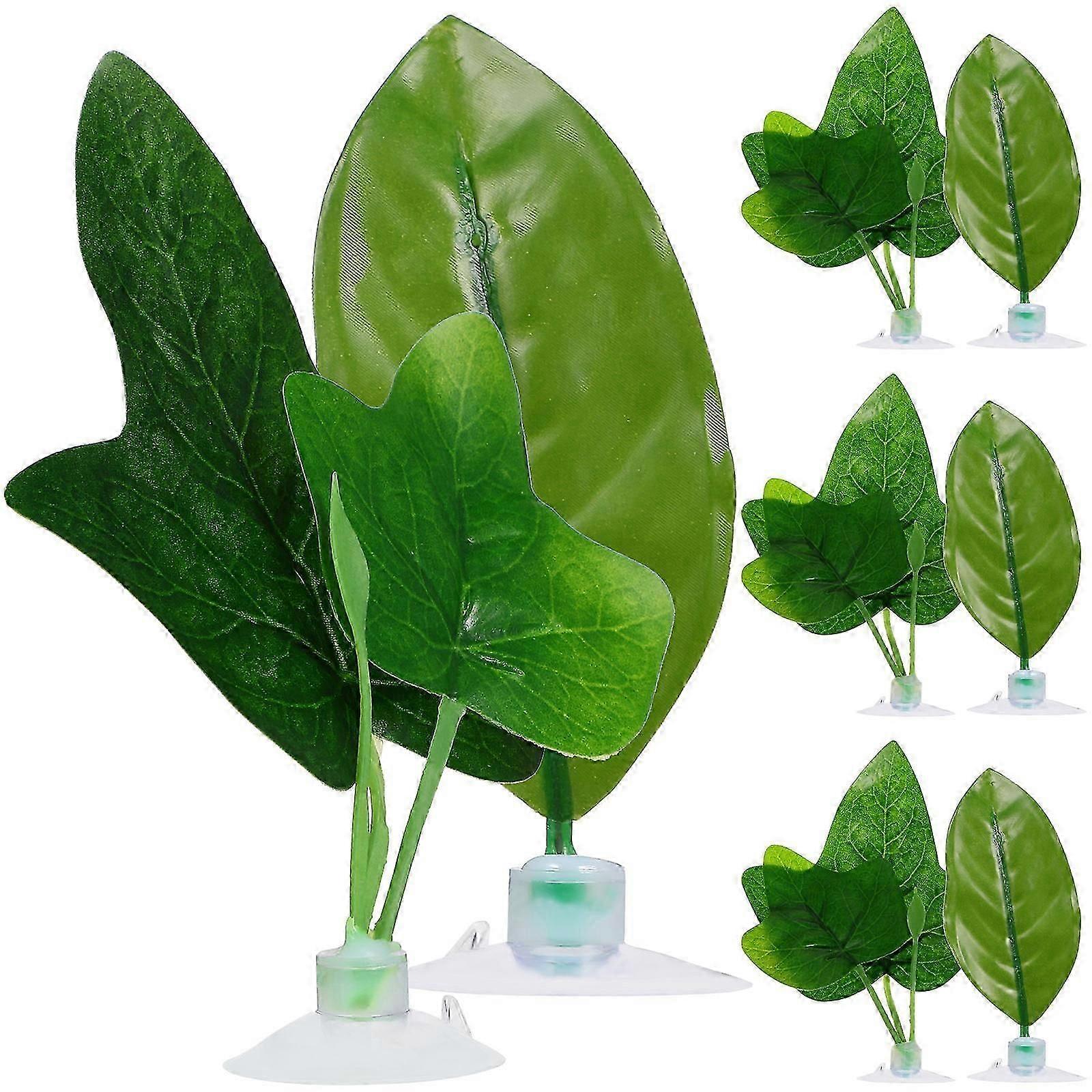 Green Betta Fish Leaf Betta Bed Leaf Hammock for Spawning 8Pcs Plastic