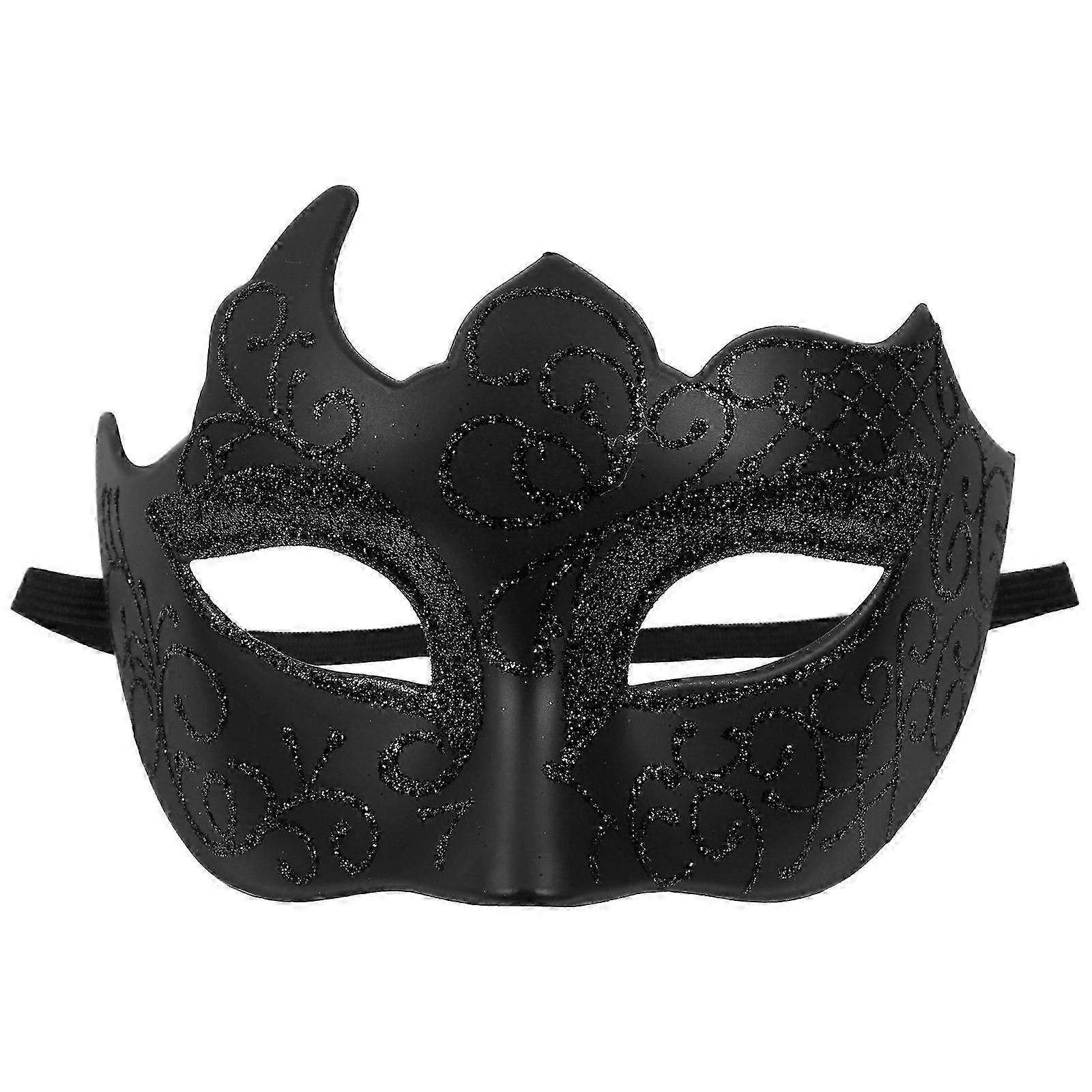 Masque vénitien noir demi-visage