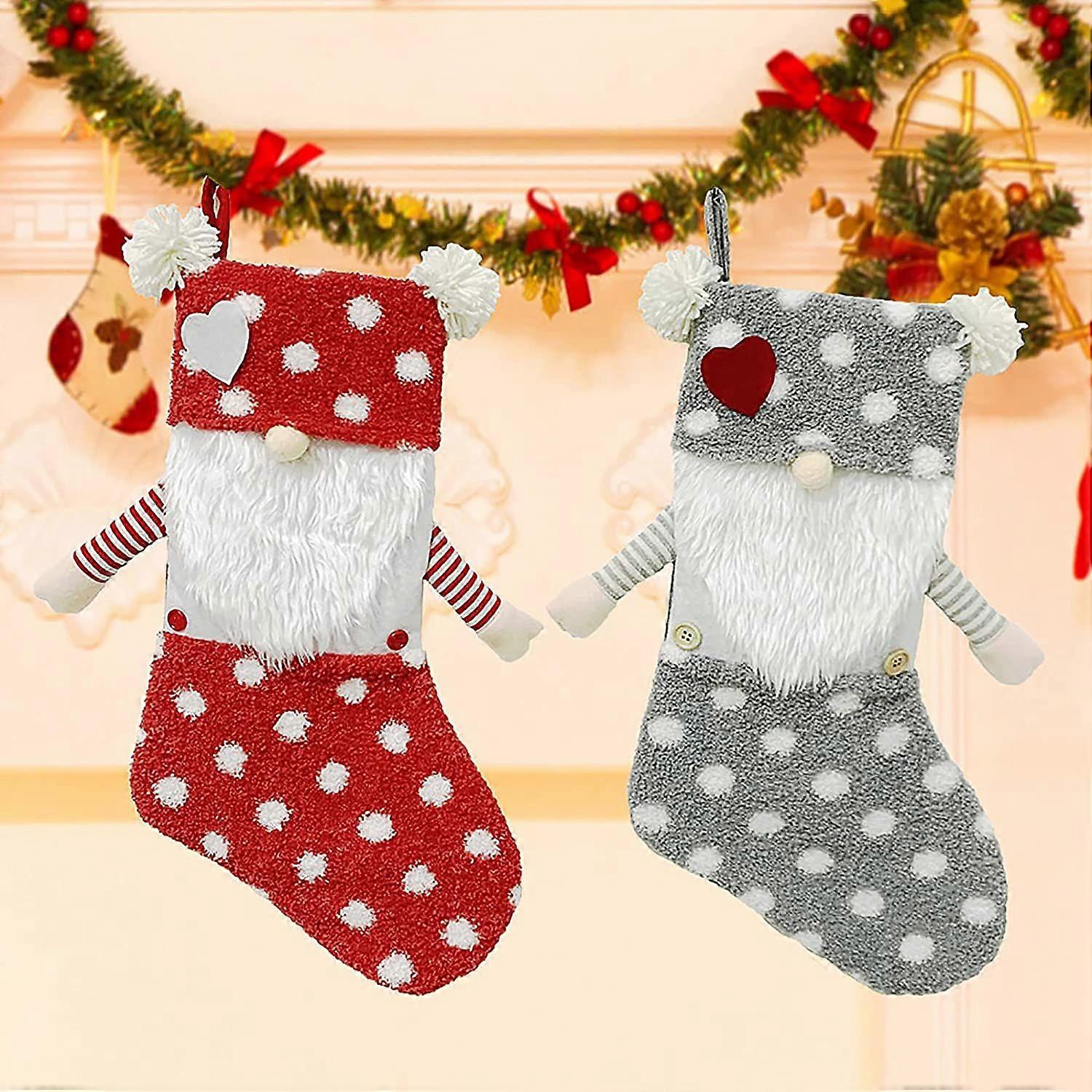 2 Pack 19,7 meias de Natal polegadas, Handmade Plush