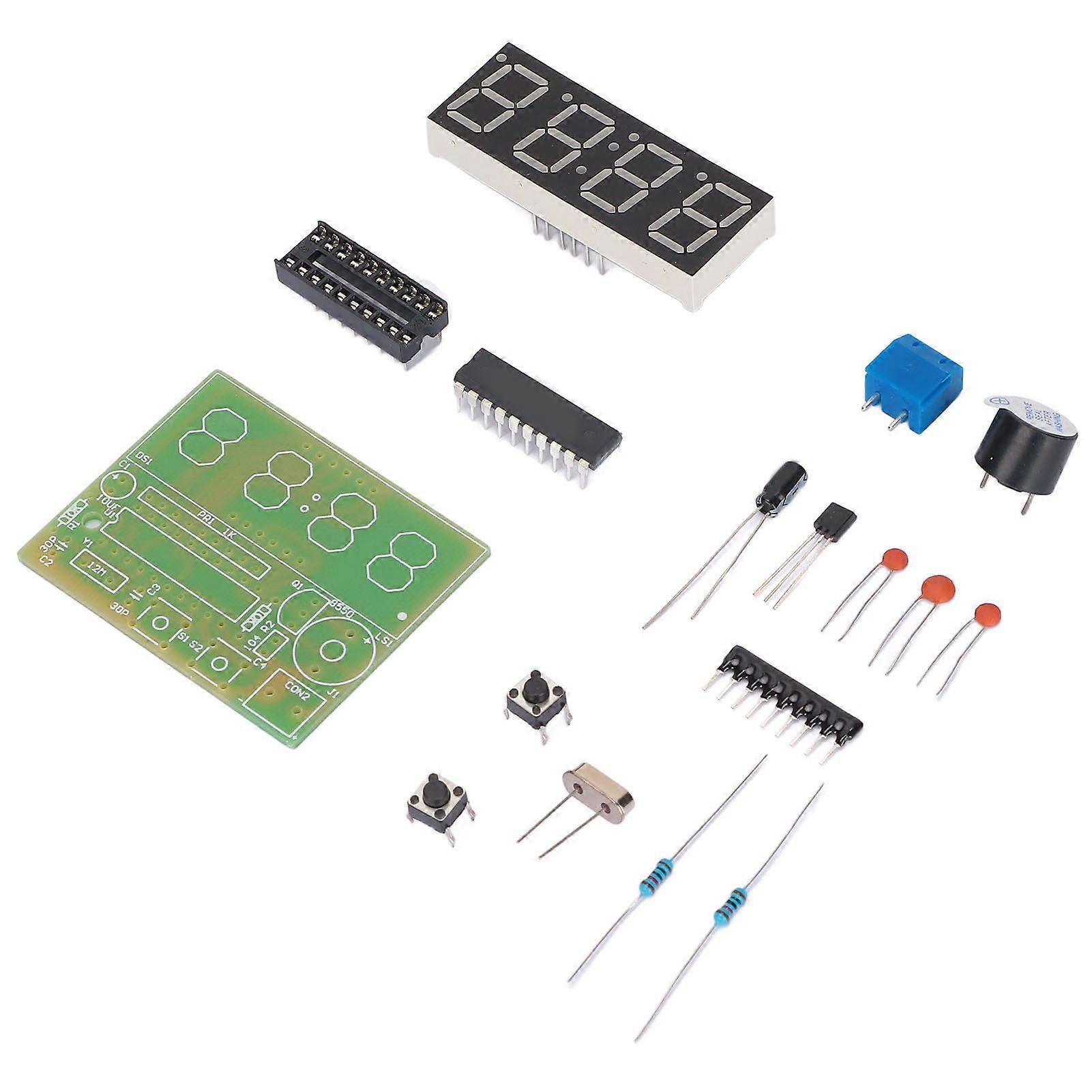 Digital Clock Kits 4 Digit Electronic Soldering Clocks Kit with Second Correction Function compatible Schools