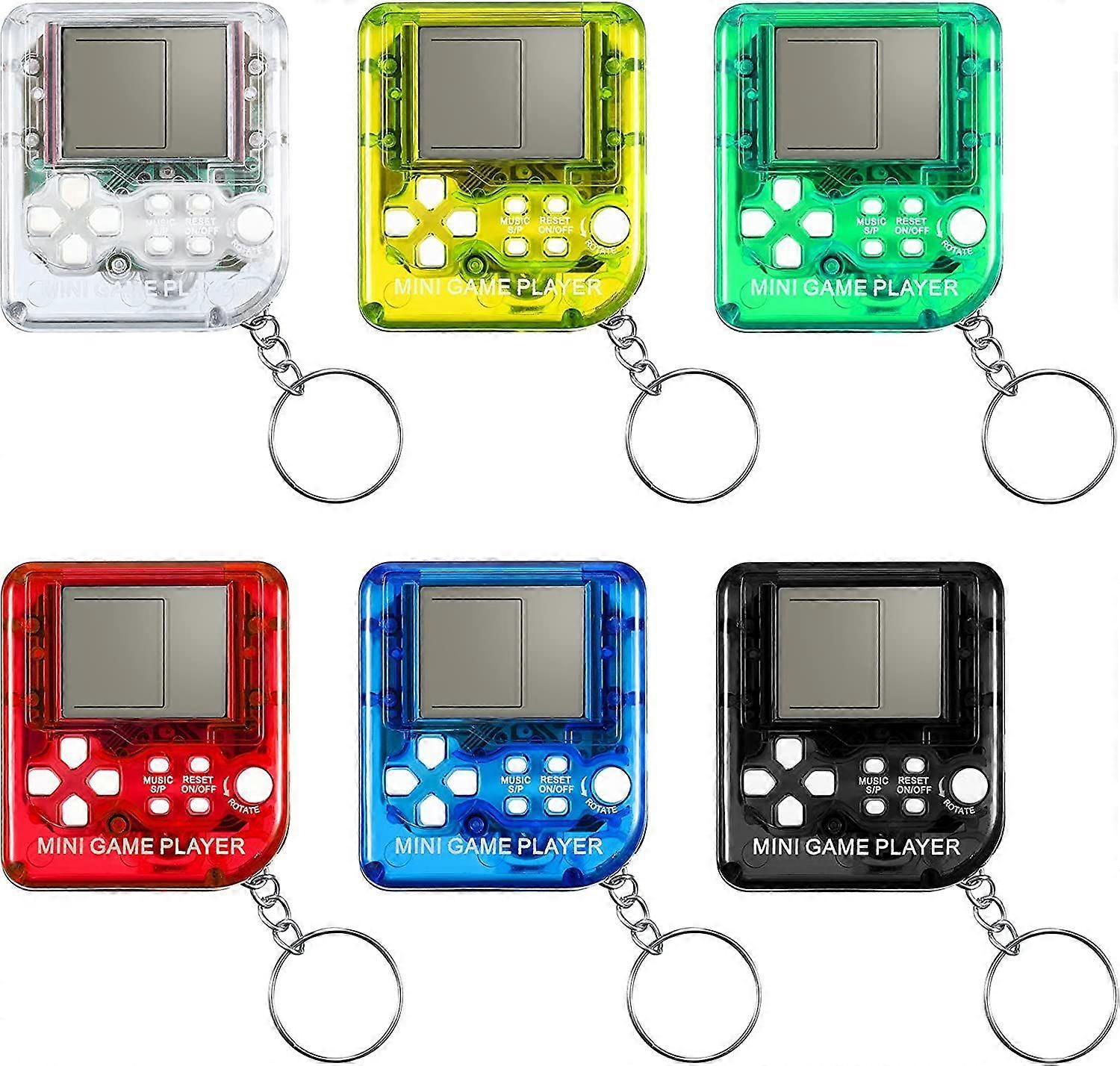 Brick Game Console Keychain Classical Portable Game Console 24 Pcs