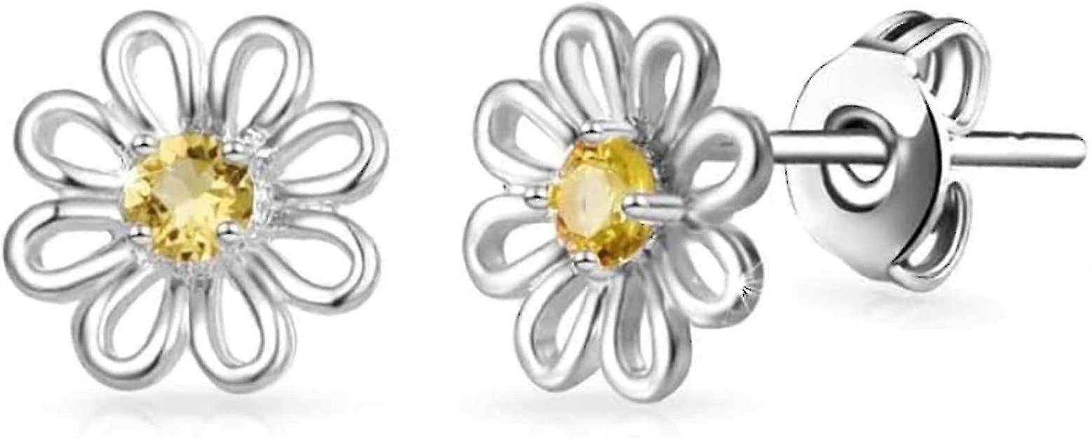 Daisy Stud Earrings Created With Zircondia Crystals