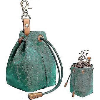 Bolsa ajustável para petiscos de animais de estimação com cordão e fivela.