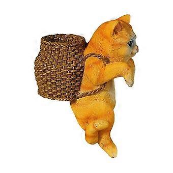 Cat Aquarium Landscape Ornaments Storage Decor Resin For Aquarium Lovers Yellow 26-27