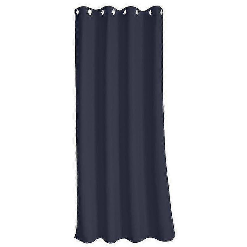 Sun Blocking Grommet Floor Drape Solid Color Waterproof Polyester Curtain Compatible with Outdoor