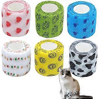 6 Rolls Dog Bandages for Paws  Vet Wrap for Dogs and Pets Breathable and Self-Adhesive Bandages Flexible Pet Bandage Wrap for Wounds and Injuries