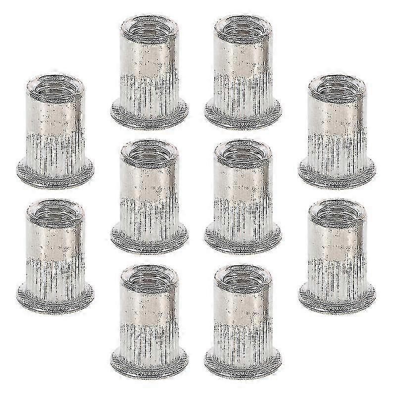 10pcs Rivet Nuts Stainless Steel M10 Flat Head Threaded Insert Rivet Nutsert