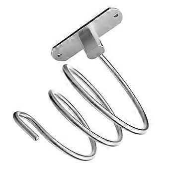 Wall Storage Hair Dryer Holder Aluminum Rack for Bathroom Use with Front Opening and Daily Counter Space Saving Design  silver