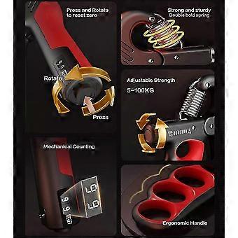 Adjustable Grip Trainer 5-100KG (11-220Lbs) Resistance for Athletes, Musicians, and Hand (Red)_c5