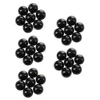 50 pezzi di biglie di vetro da 16 mm, palline di vetro, decorazioni, pepite colorate, giocattolo, nero