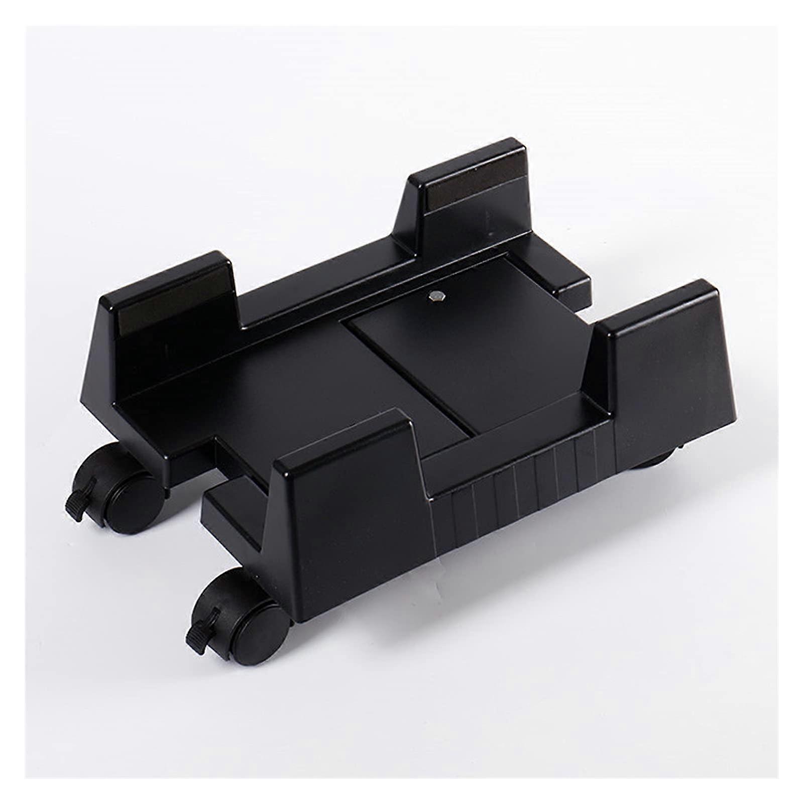 Adjustable CPU Stand with Wheels, Mobile PC Tower Holder Cart for Desktop Computer, Black