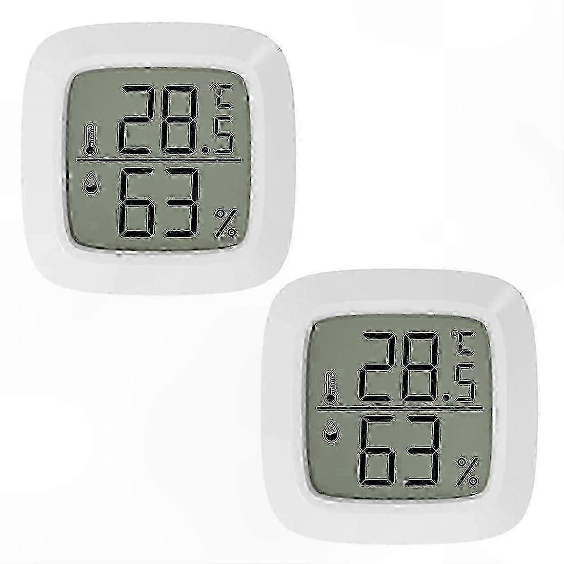 White ABS Hygrometer Thermometer Pair