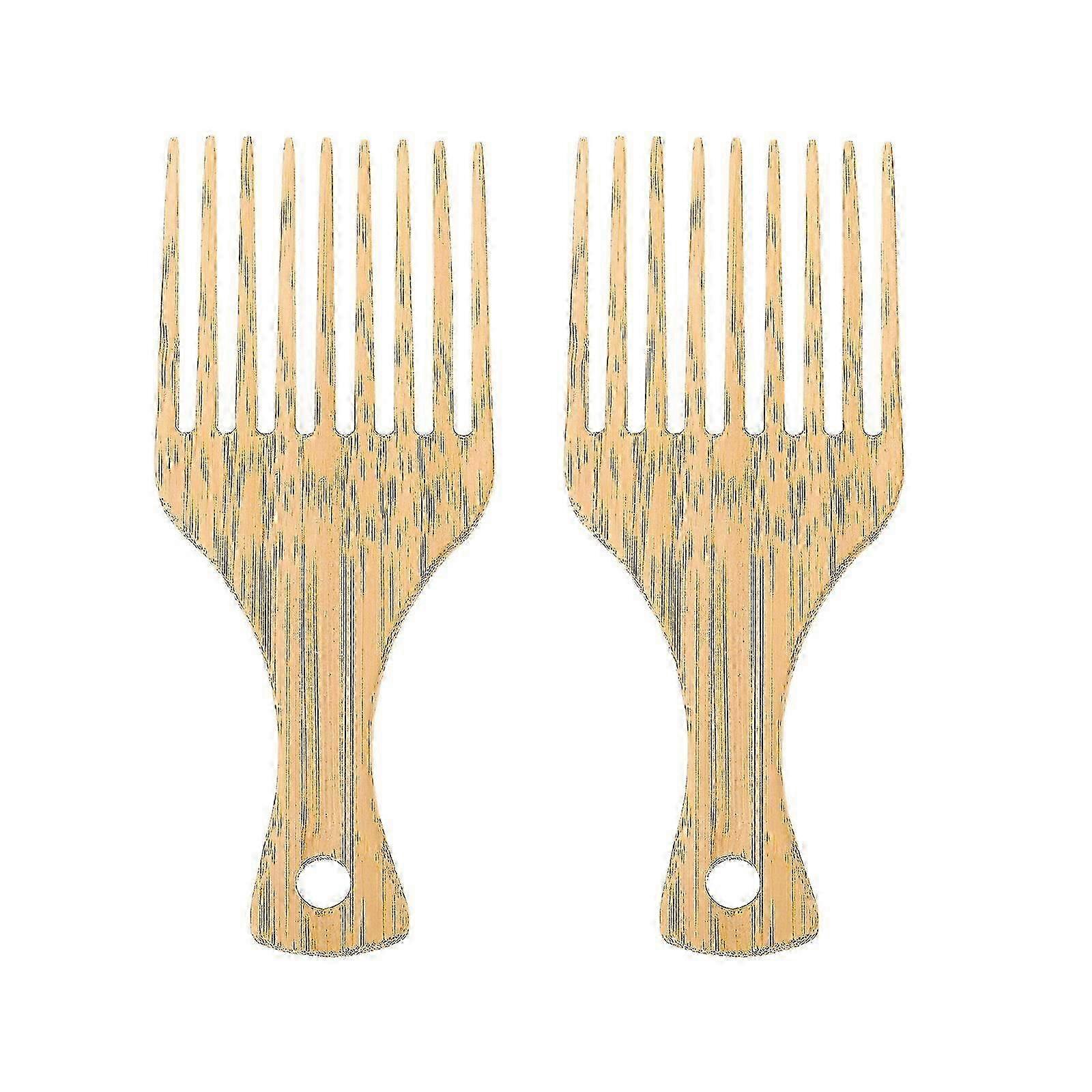 2x Bamboo Wide Tooth Styling Combs