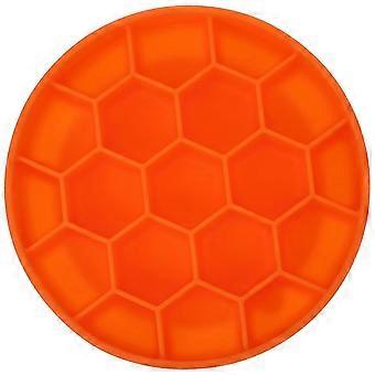 Silicone Slow Feeder Dog Bowl with Suction Cup, Anti-Choke Pet Feeding Bowl for Digestive Health, Easy Clean, Orange, 21cm