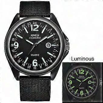 Military Men's Quartz Watch Black Dial Date Luxury Sport Wristwatch