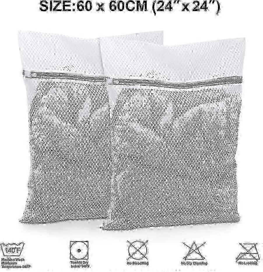 Extra Large Mesh Laundry Bag,2pack Zippered Polyester Laundry Wash Bag