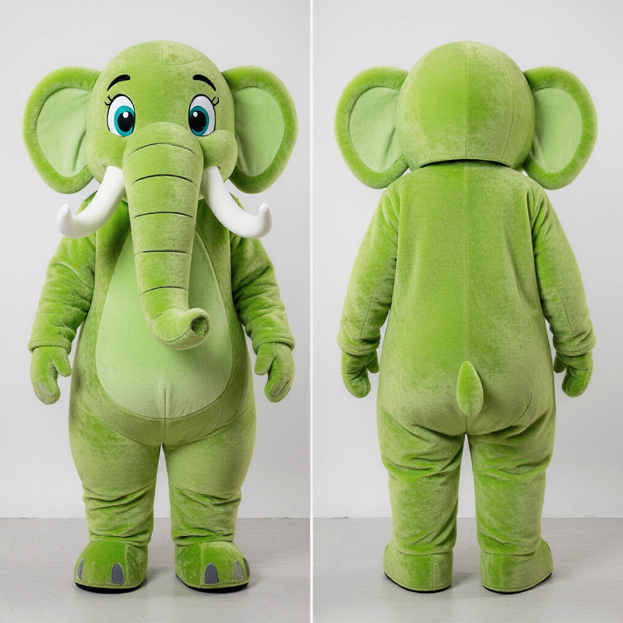 MASTICOT Lime Green Rounded Mammoth Mascot