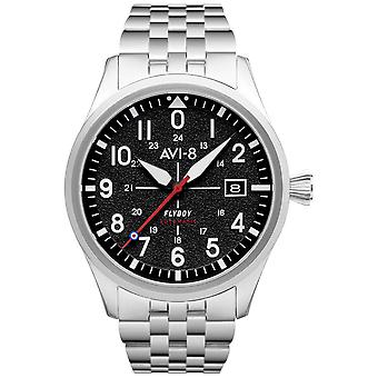 Flyboy Automatic Analog Men's Watch with Stainless Steel Bracelet AV-4075-11