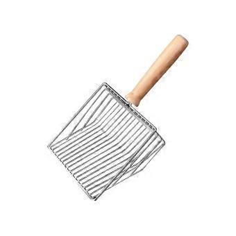 Litter Sifting Shovel with Metal Wire & Wood Handle for Cat Waste