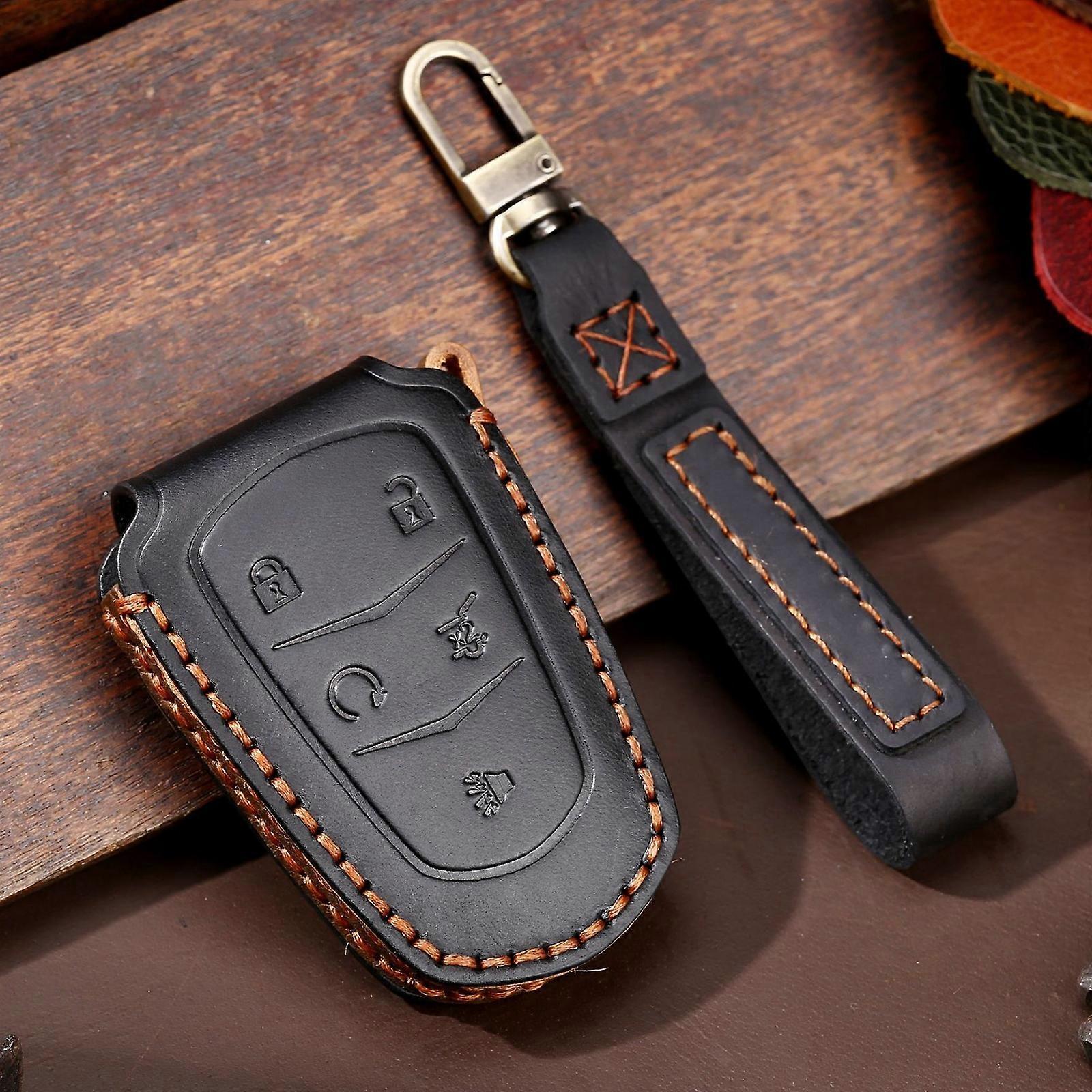 Soft-Touch Leather Key Case For Cadillac CT5 CT6 XT6