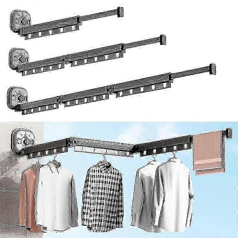 Wall-mounted Foldable Clothes Drying Rack with Suction Cup