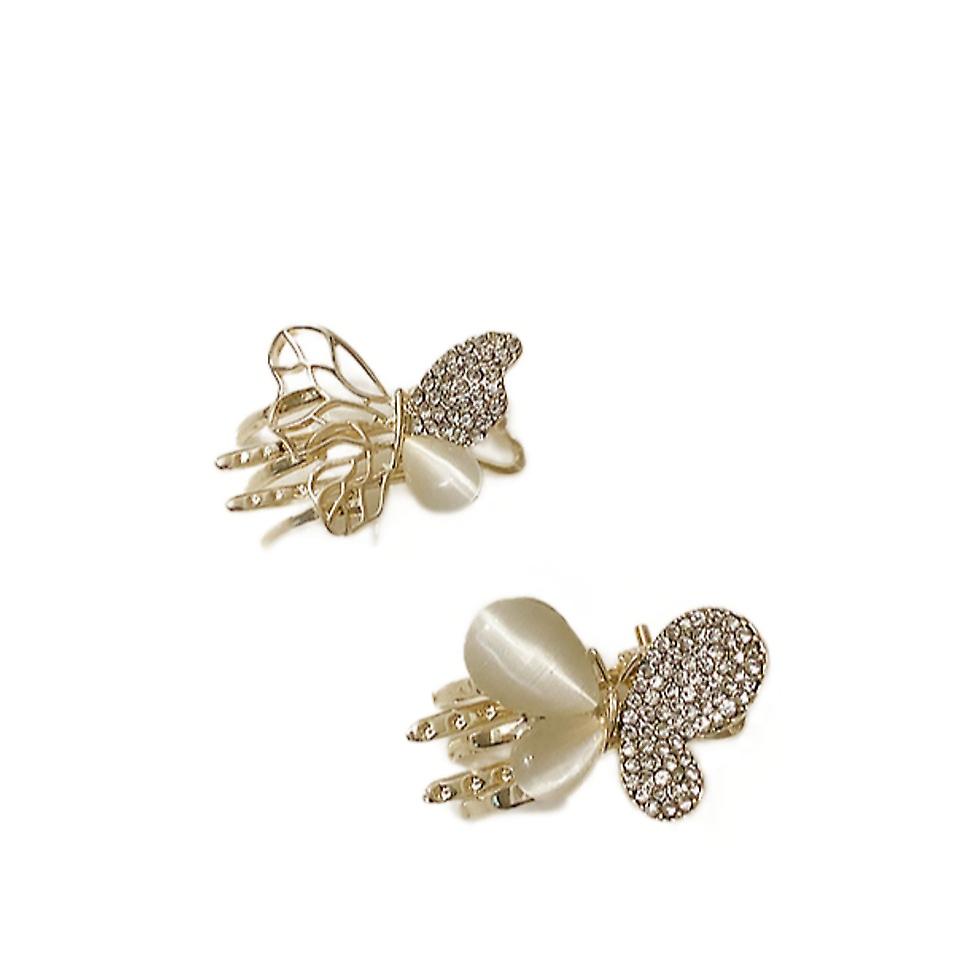 (uthuling + kattens øye)opal sommerfugl hårnål kvinne