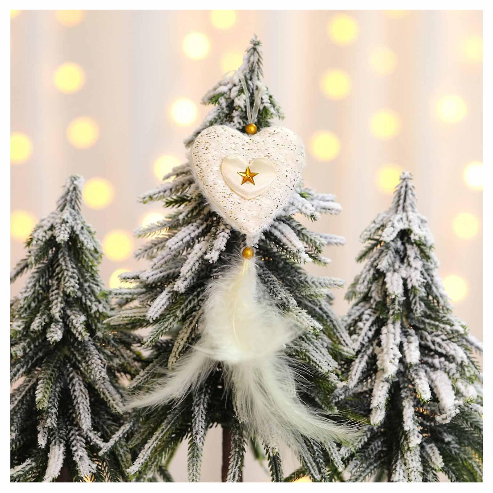 Christmas Classic Pattern With Feather Pendant Soft Touch Feeling Pendant Gift