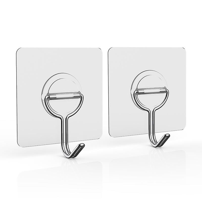 8 Pack Self Adhesive Wall Hooks 5kg(max), Self Adhesive Towel Hooks Hooks, Clear Adhesive Hooks No Drilling, Waterproof Hooks for Bathroom Kitchen Ba