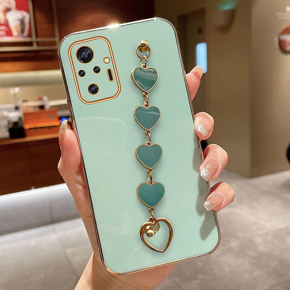For Redmi Note 10 Pro Note 10 Pro Max Phone Case Tpu Plating Soft Casing With Love Heart Chain Bracelet Strap