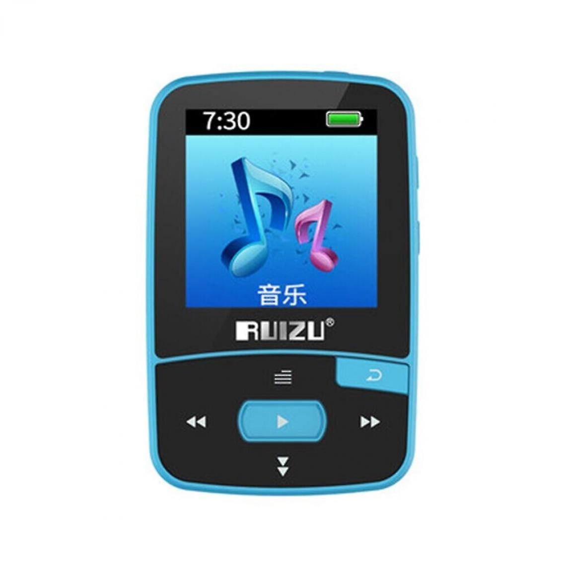 Sports Bluetooth Mp3 Player 8gb Clip Mini Band Screen Support Fm, Record, Ebook, Clock, Player (blue)