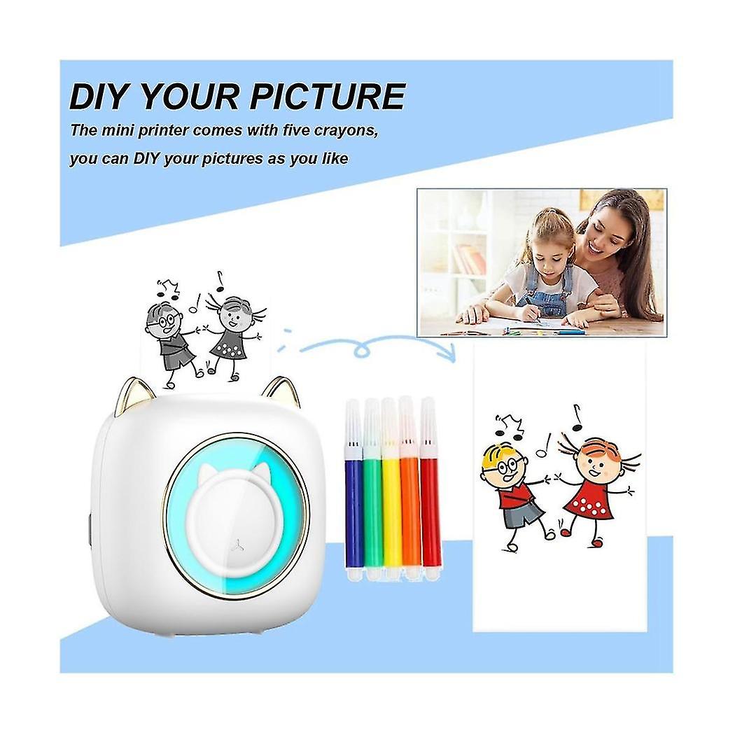 Mini Thermal Label Printer Portable Photo Printer Wrong Question Printer With Thermal Paper+adhesiv