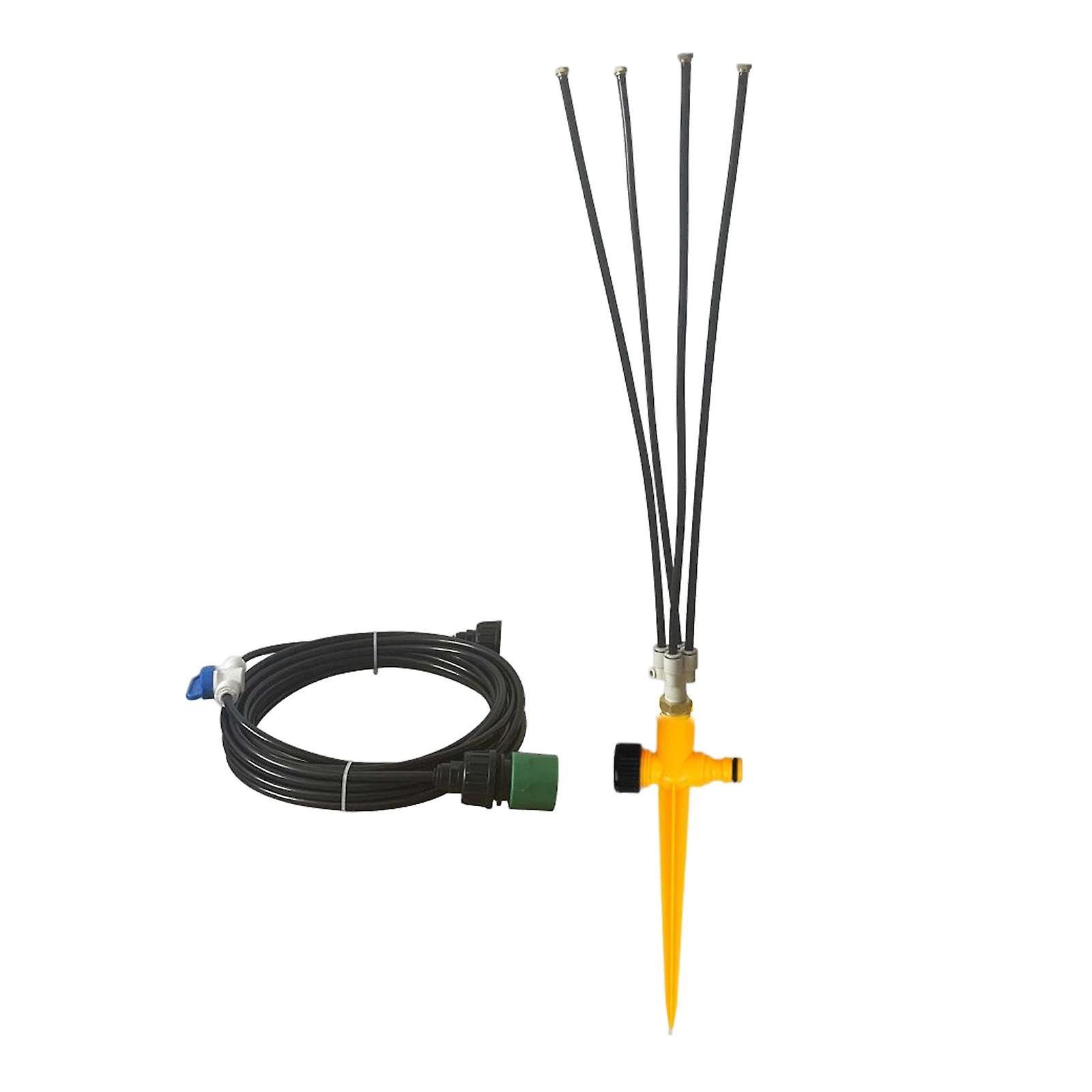 Misting Cooling System Misters for Outside Backyard Children waters Playing Yellow Stake