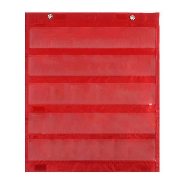 2xMagnetic Pocket Chart Double-Sided Hanging Schedule Pocket Chart Red