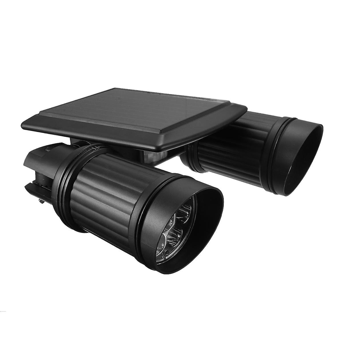 Solar Powered Dual Head Motion Light - Adjustable, Waterproof Wall Spotlight