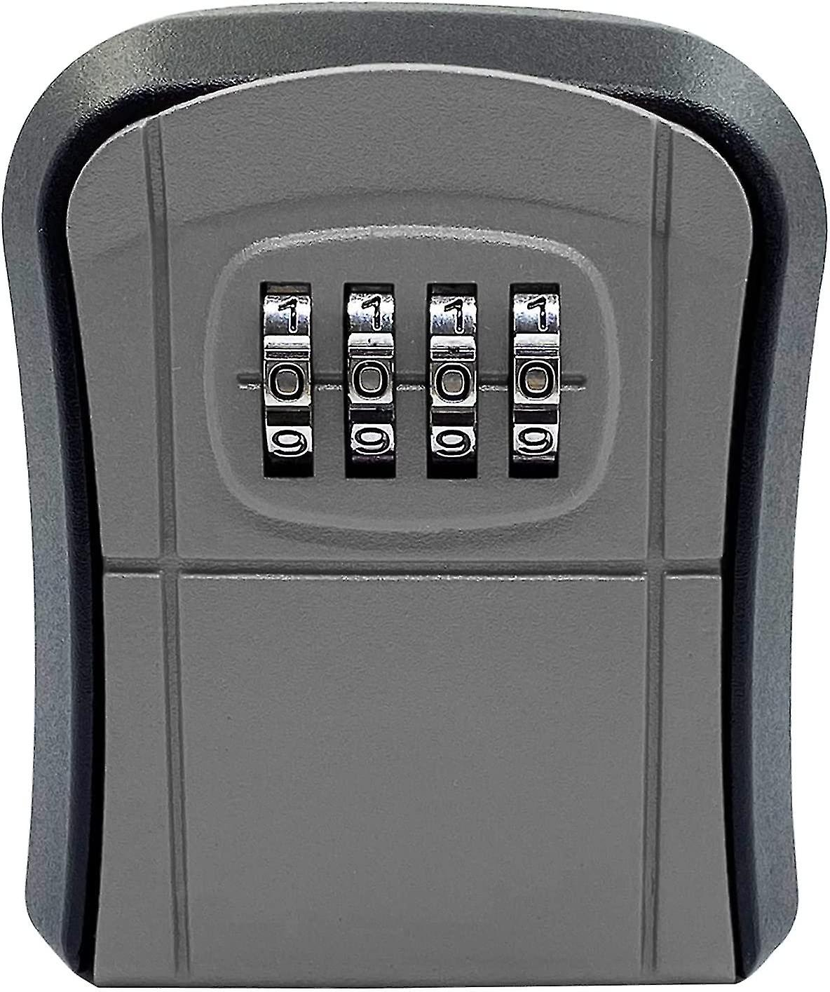 Key Safe Box, Key Code Box, Key Safe 4-digit Lockable Box, Wall-mounted Password Lock, Gray