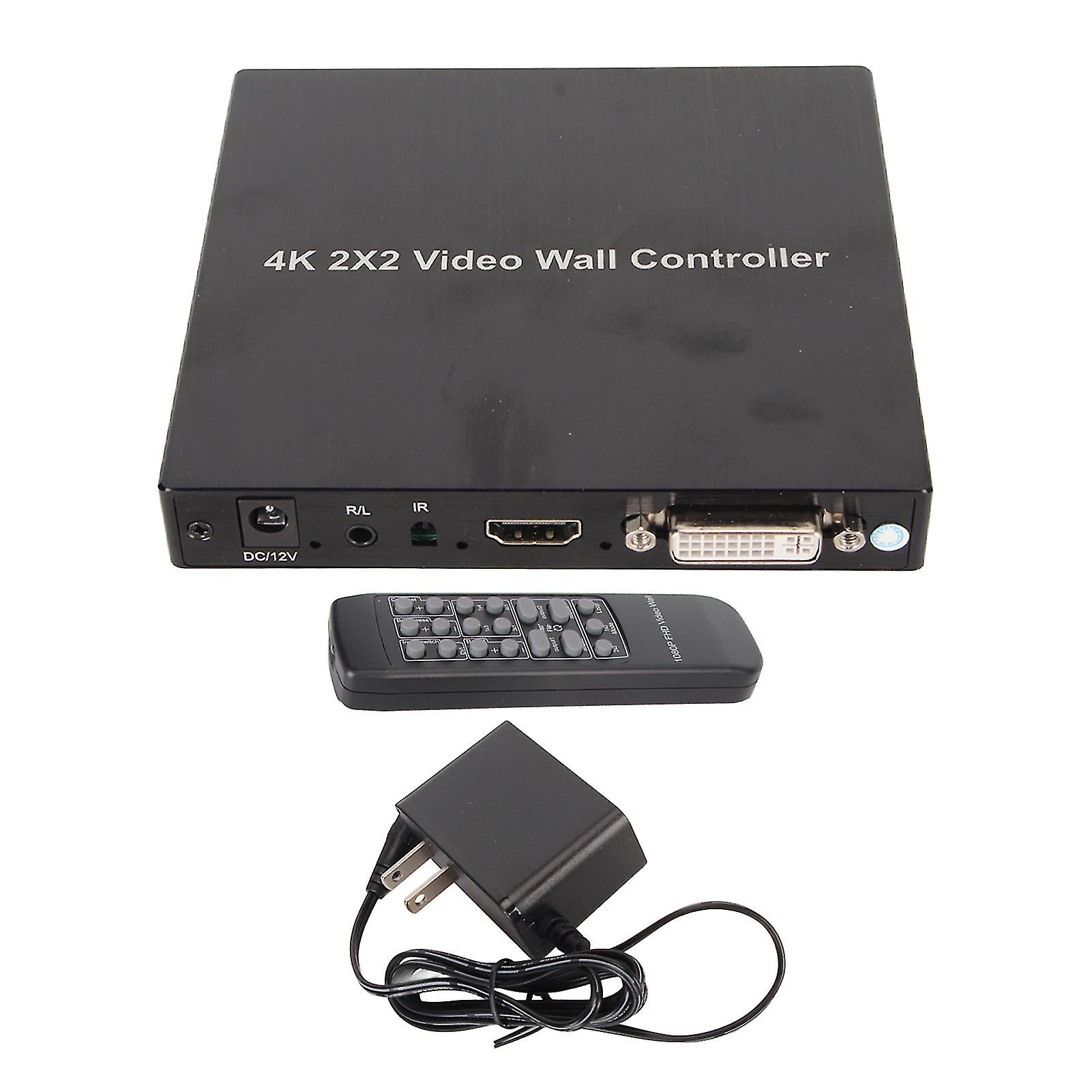 4K 2x2 TV Splicer - Rotatable Video Wall Controller, 1 Input 4 Outputs, US Plug