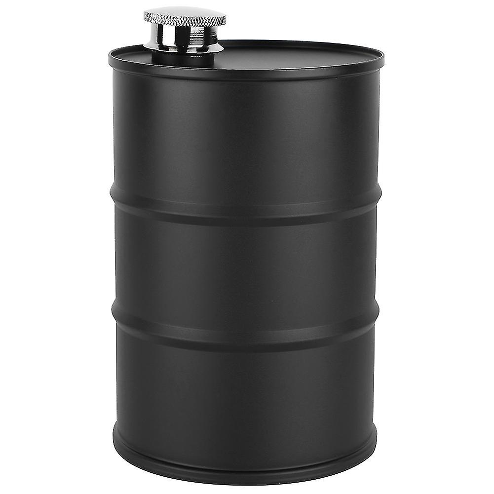 700ml Portable Stainless Steel Beer Barrel Wine Liquor Hip Flask with Sealing Lid(Black)