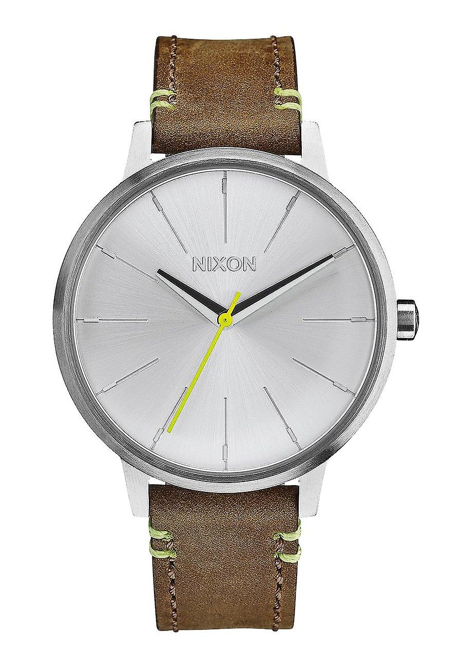 Nixon The Kensington Leather Brown Lime Damenuhr (A1082290)