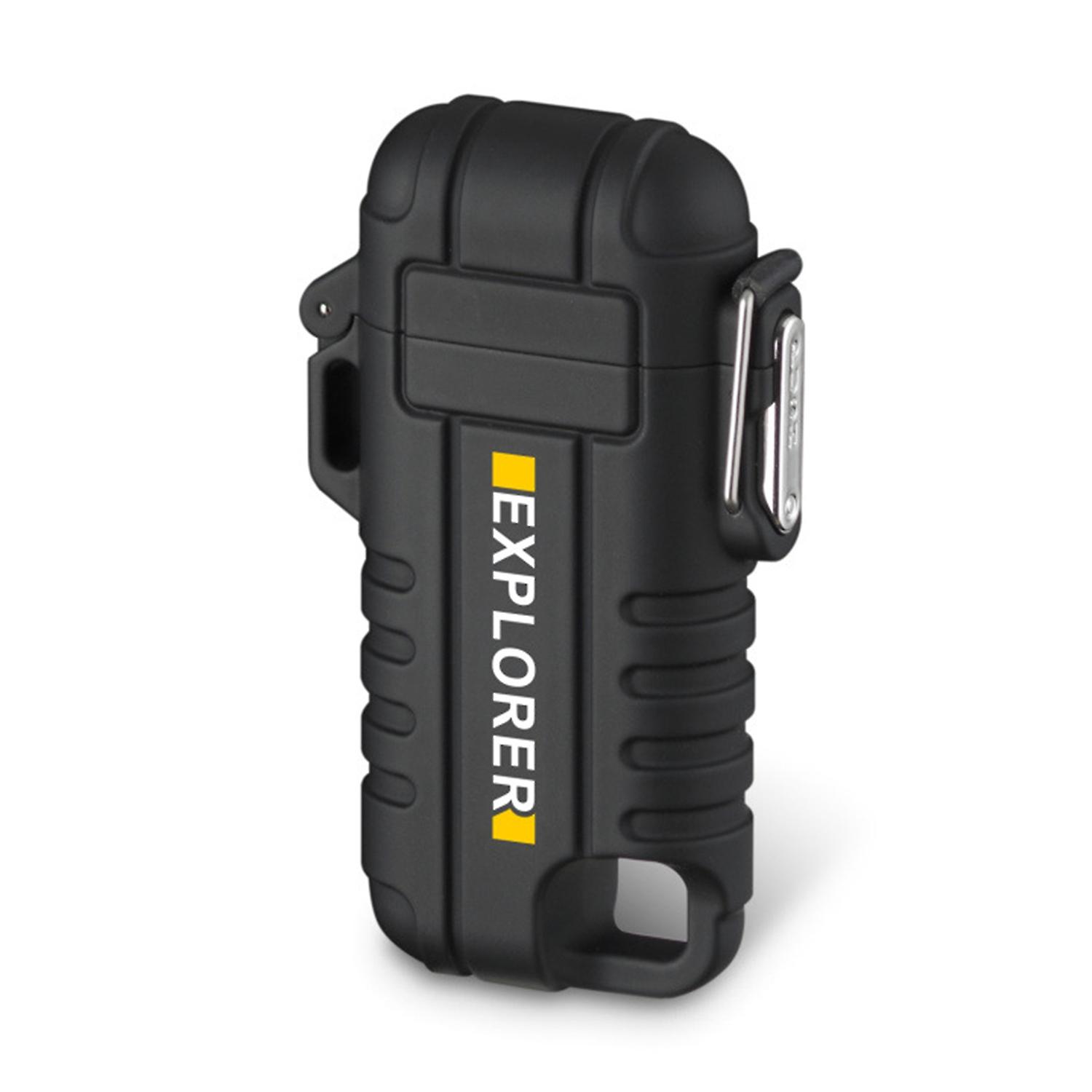 Elektrisches Feuerzeug Tragbarer winddichter USB-Wiederaufladbarer Feuerzeugzünder für Kerzencamping Kochen BBQ Schwarz