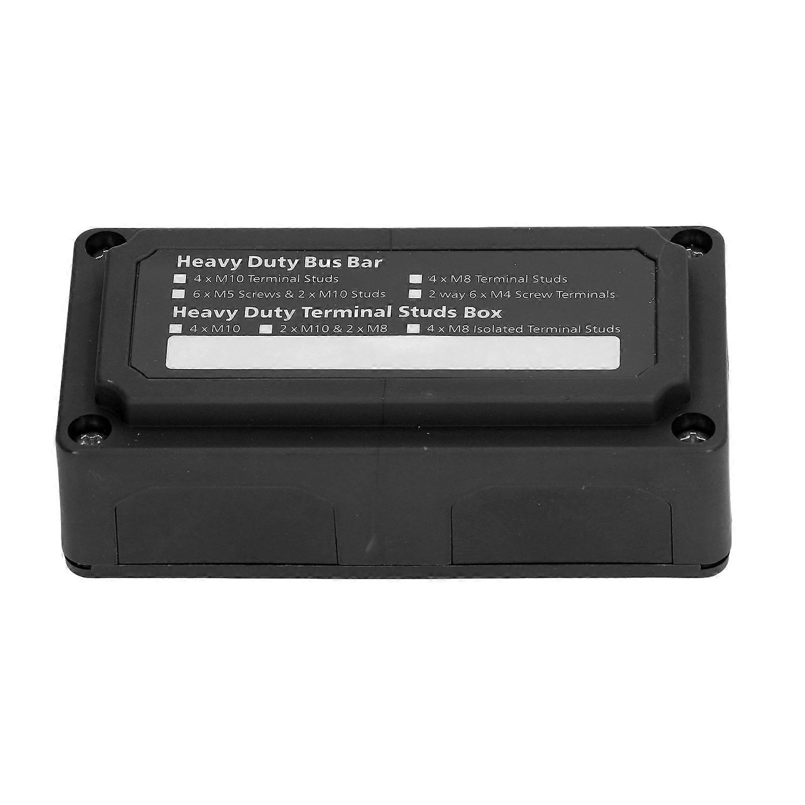 Bloc de distribution d'alimentation, borne à vis M8, barre omnibus CC 48 V 300 A, pour automobile et bateau, noir