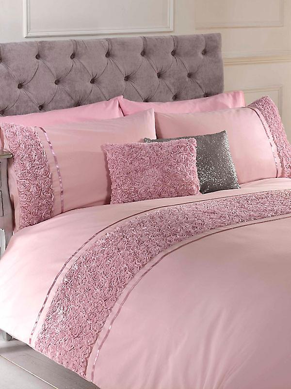 Limoges Rose Ruche Dekbedovertrek en kussensloop set