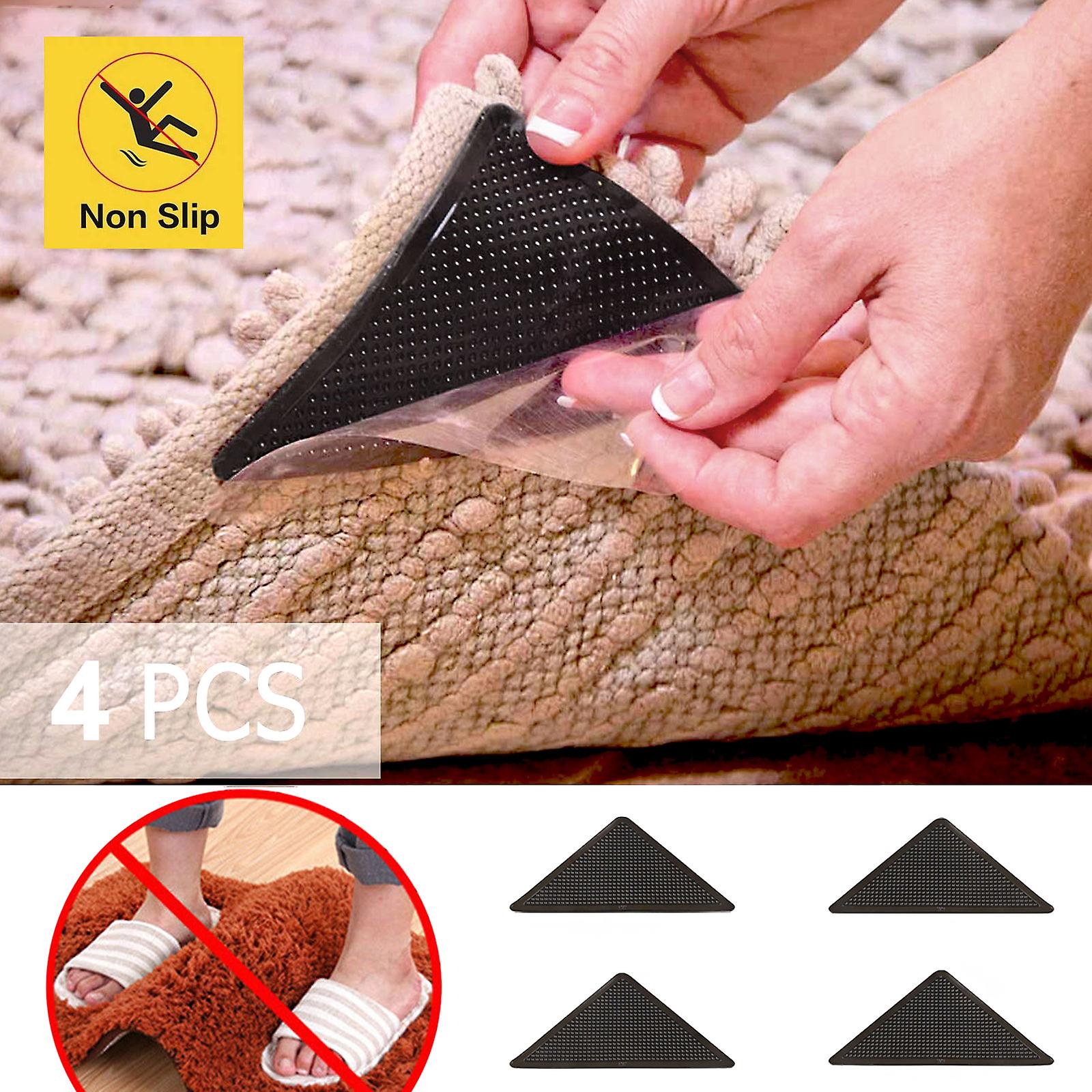 8/4PCS Rug Carpet Mats Grippers Non Slip Anti-skid Washable Reusable Grips Pads