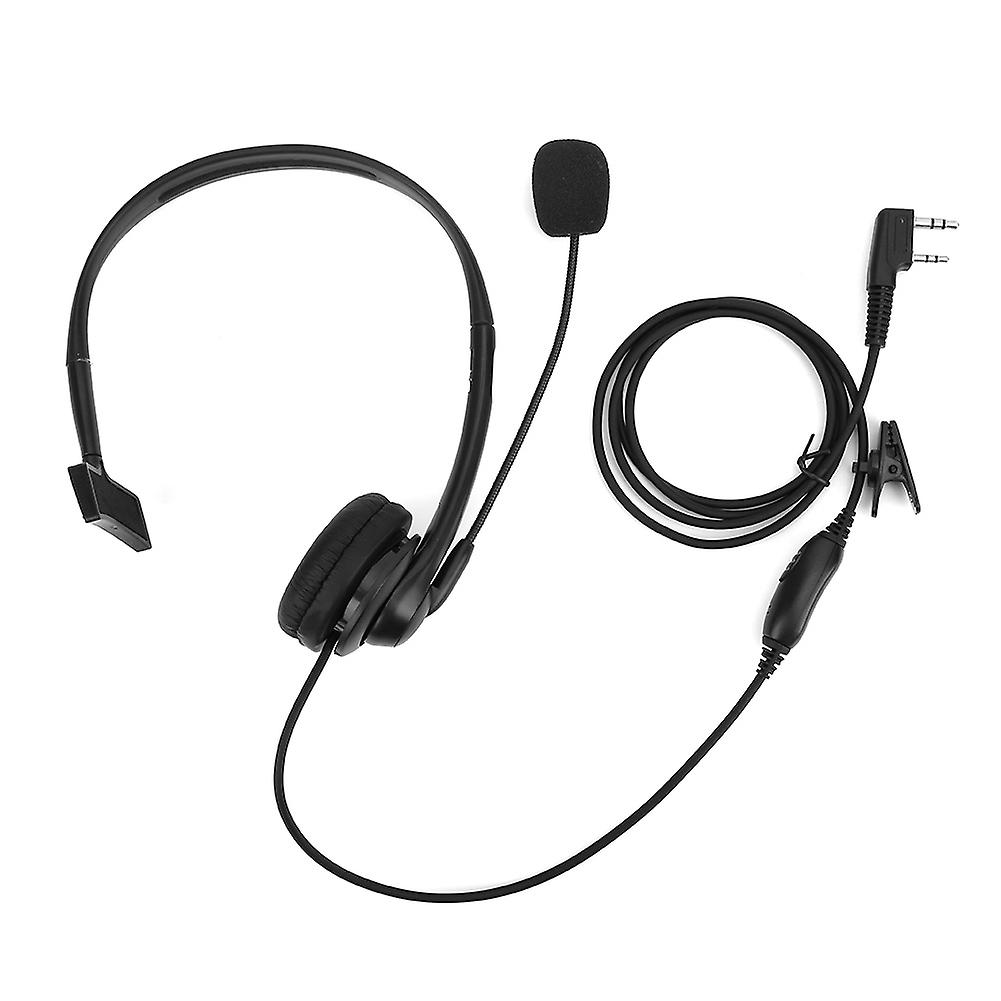 2 Pin Walkie Talkie Headset with Sponge Ear Pads and PPT Microphone for Baofeng  BF-888S