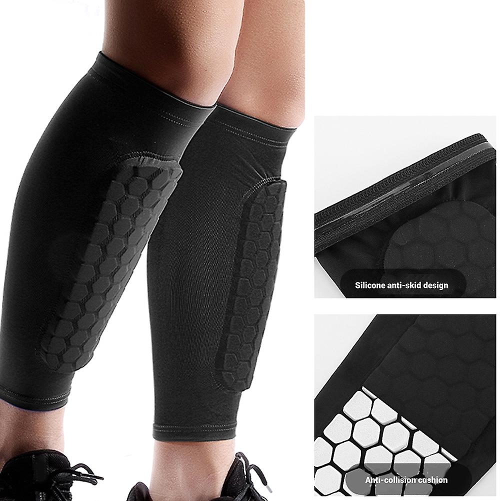 1 pari jalkapallon säärisuojasukat hengittävät suojaavat pohkeen hihat aikuisille Teini-ikäiset ulkoilutarvikkeet