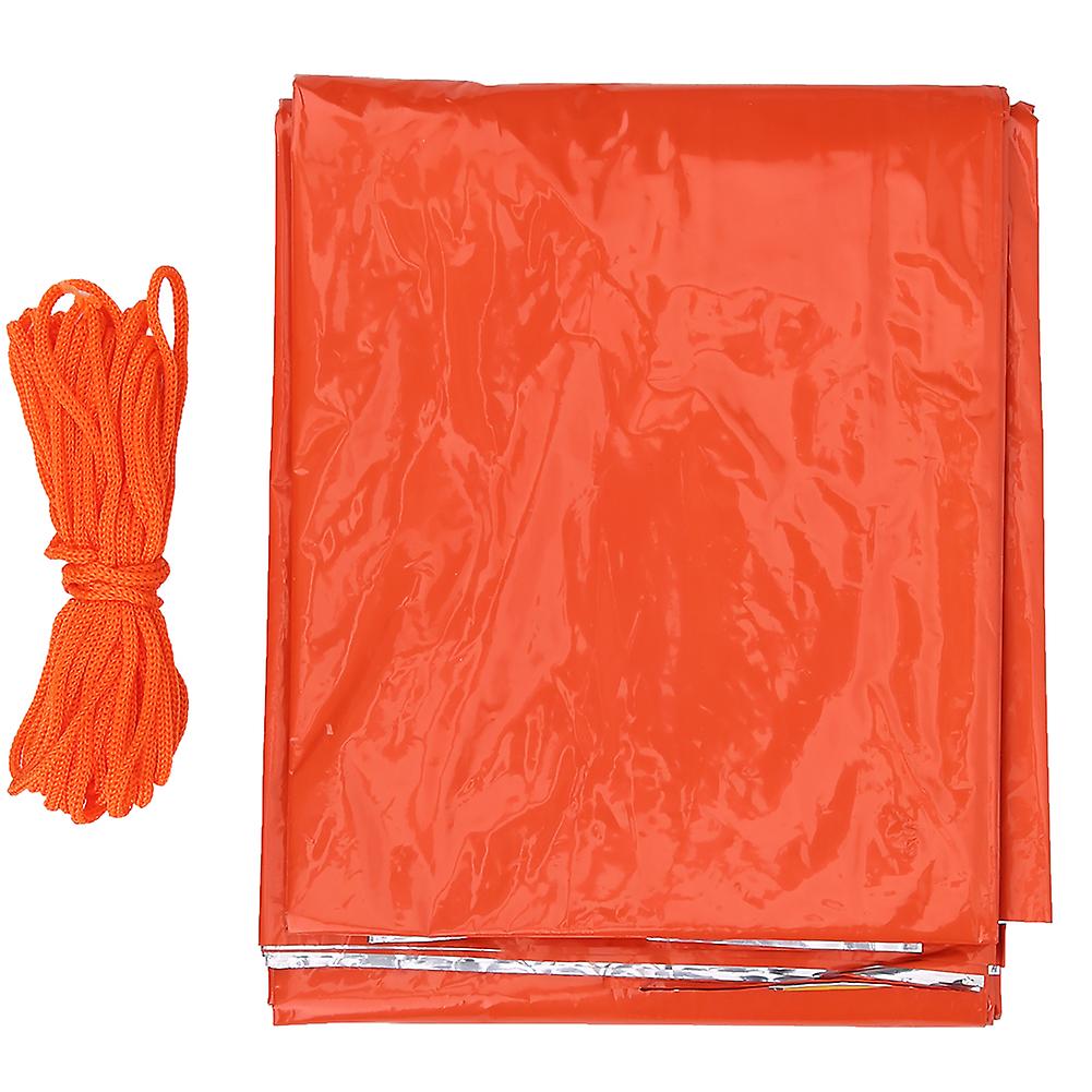 BOROCO Emergency Blanket Sleeping Bag, Outdoor Camping Portable Pe Emergency Tent Sleeping Bag, Warm and Tear-Resistant Orange(橙色)