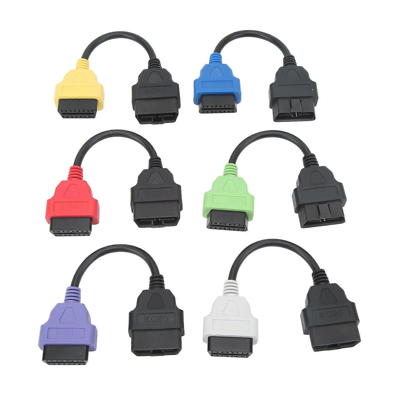 6pcs OBD2 Adapter Cables Professional Diagnostic Scanner Cable Replacement for Fiat