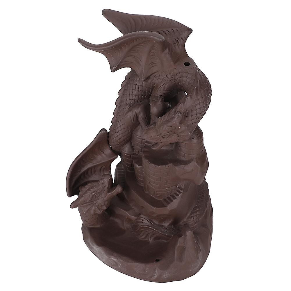 Dragon Shape Purple Sand Backflow Incense Burner 11x18cm