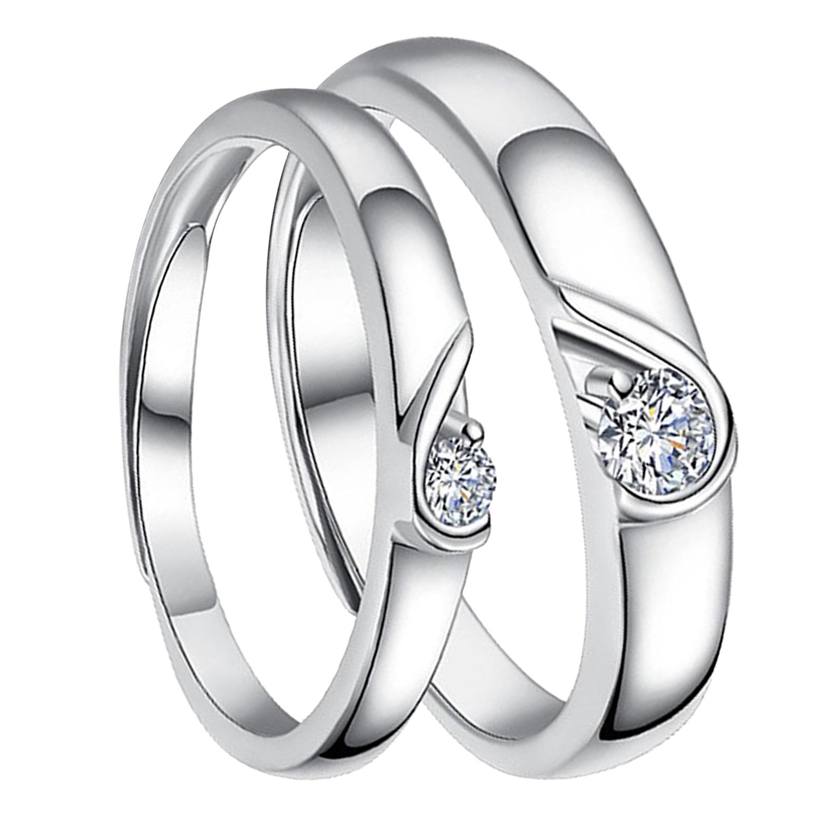 Heart Matching Rings for Couples - Simple Adjustable Opening Love Rings