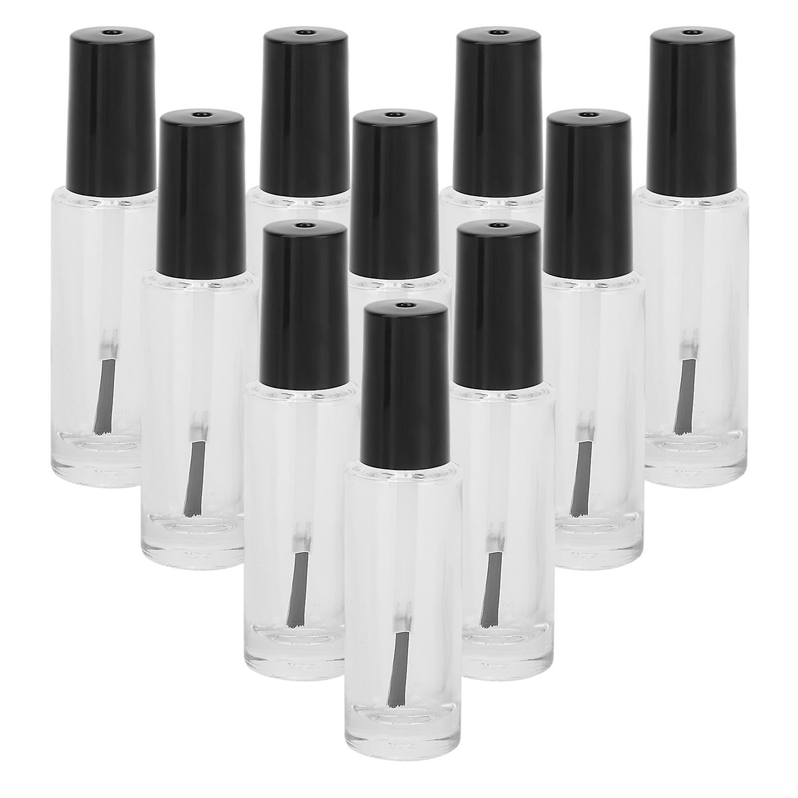 10pcs 8ml Empty Nail Polish Glass Bottles Accessory with Brush Cap Mixing Balls Funnel