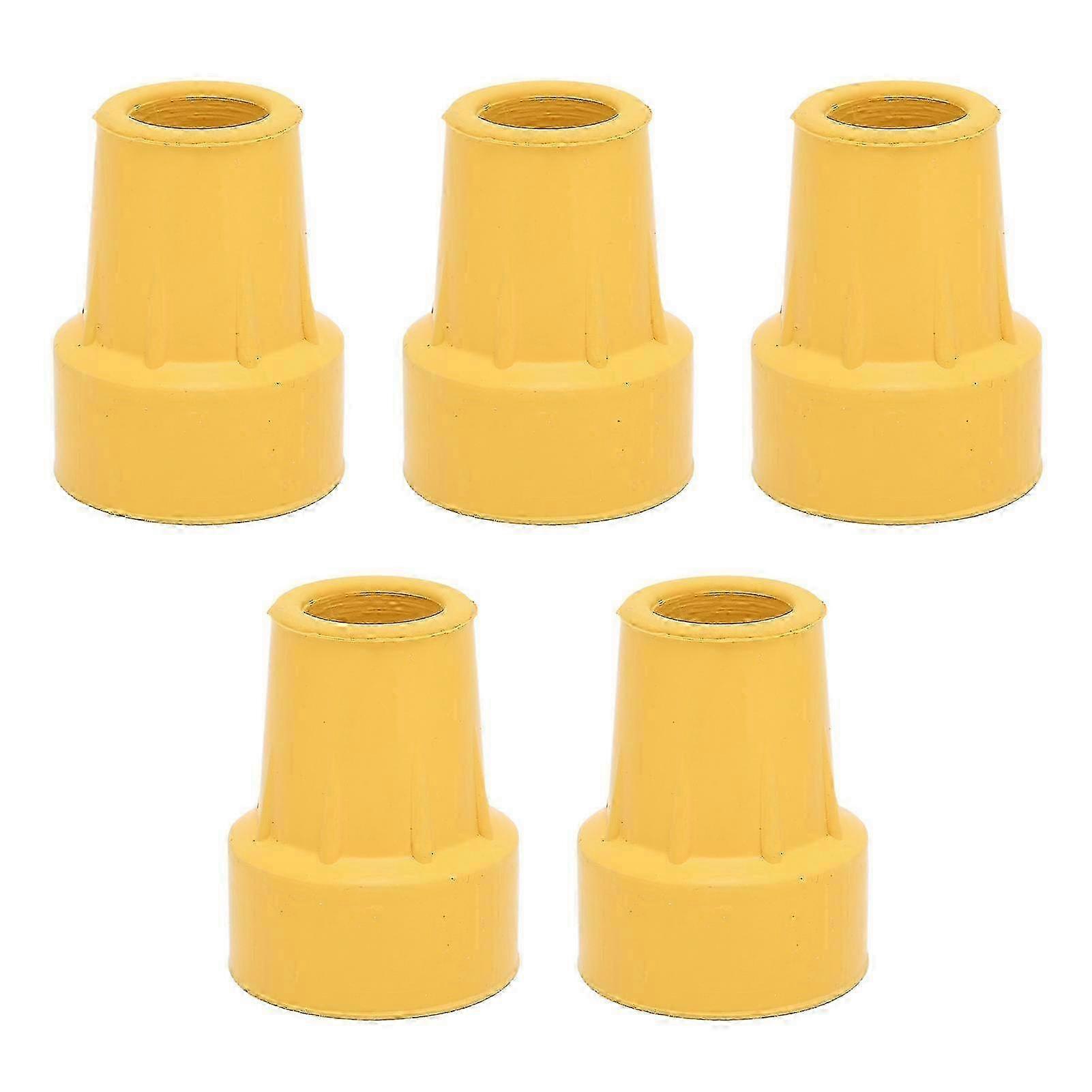 Crutch Tips, Non Slip Grip For Enhanced Stability, Snug Fit For Standard & Folding Canes, 5PCS Of Heavy Duty Latex Free Rubber Tip, Cushioning &